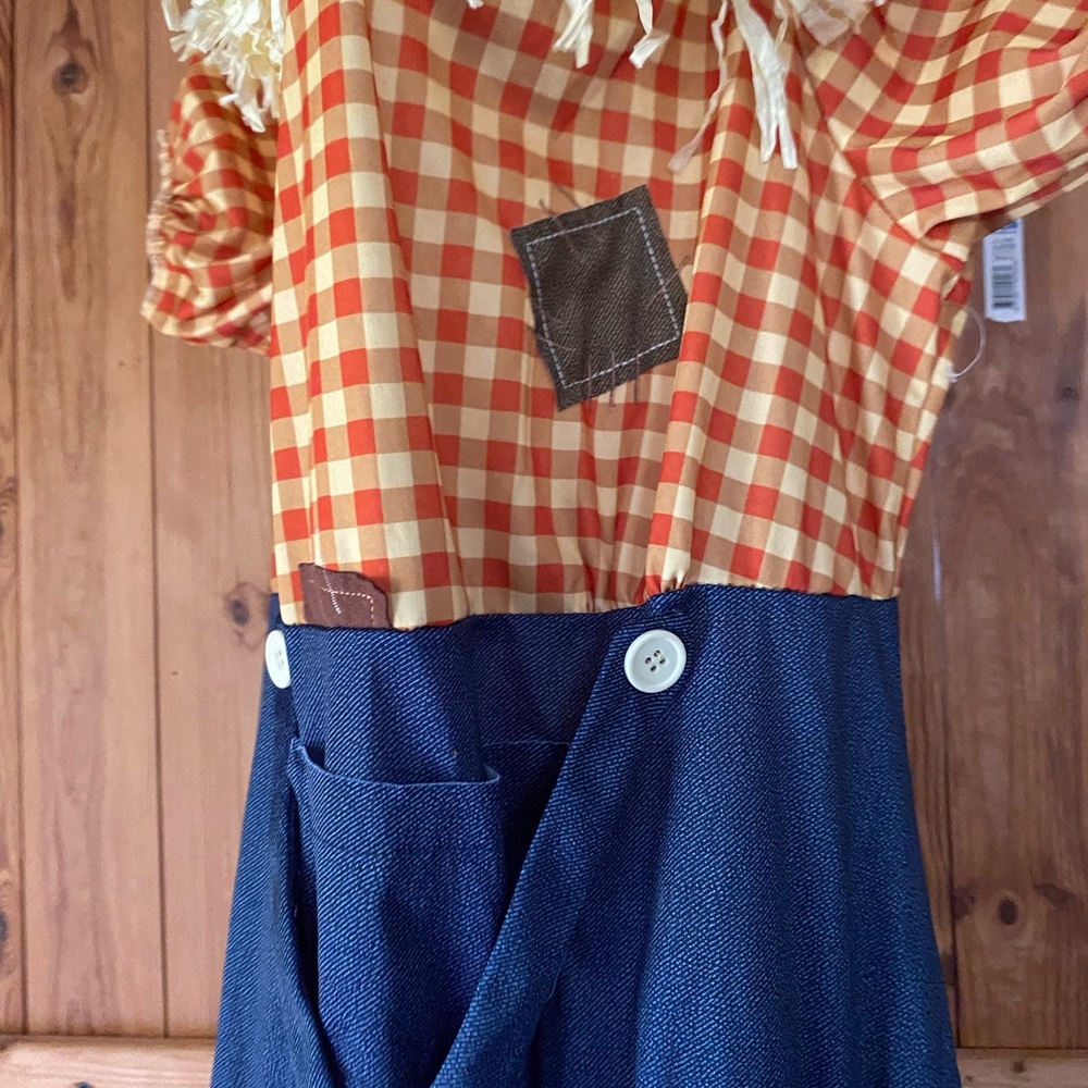Orange Checkered Scarecrow Costume Dress size 12-14 - Picture 8 of 12